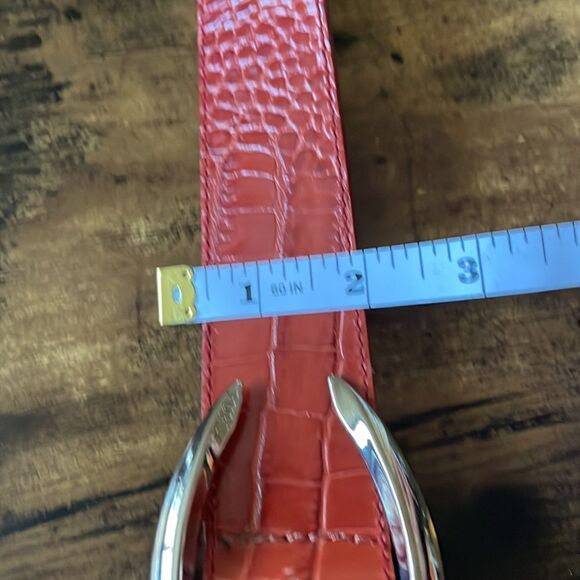 FURLA Orange Leather Statement Belt / like New - Picture 7 of 10